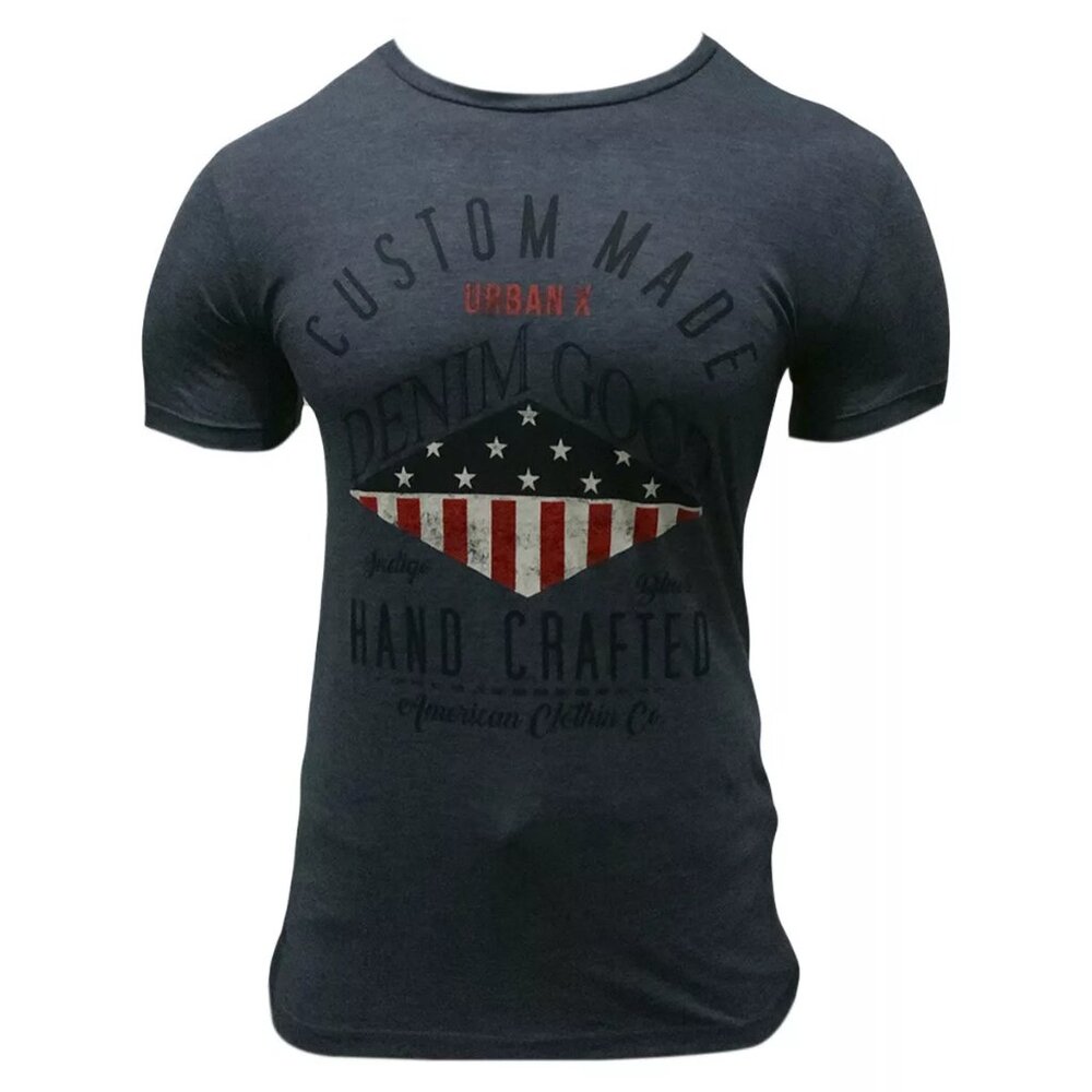 NWT URBAN AMERICAN FASHION MEN'S NAVY BLUE CREW NECK SHORT SLEEVE T-SHIRT SIZE M